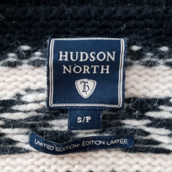 Hudson North Limited Edition black/white Full Zip Knit Lambswool Cardigan size S - Picture 4 of 10